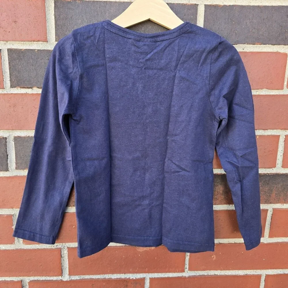Minnie Mouse Long Sleeve Navy Shirt Girls Size 4-5 Disney At Primark